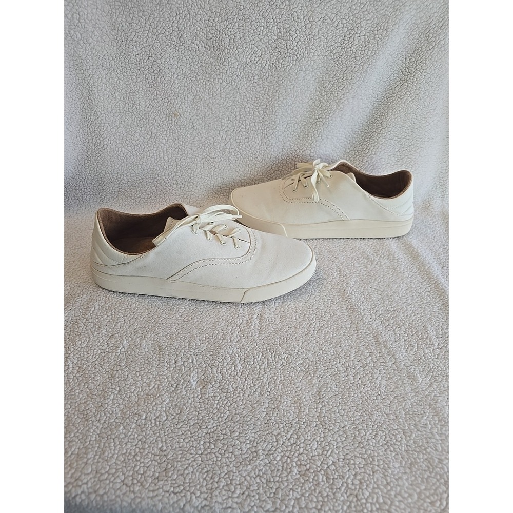 Olukai Kohu Casual Shoes Sneakers Lace-up Off White Women's 20516-1818 Size 11
